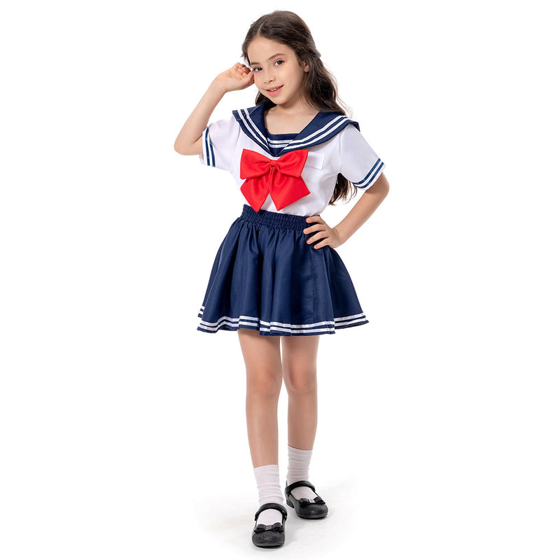 Mrcos sailor suit short-sleeved miniskirt uniform student girl's clothing JK uniform summer dance costume cosplay entrance ceremony graduation ceremony XL