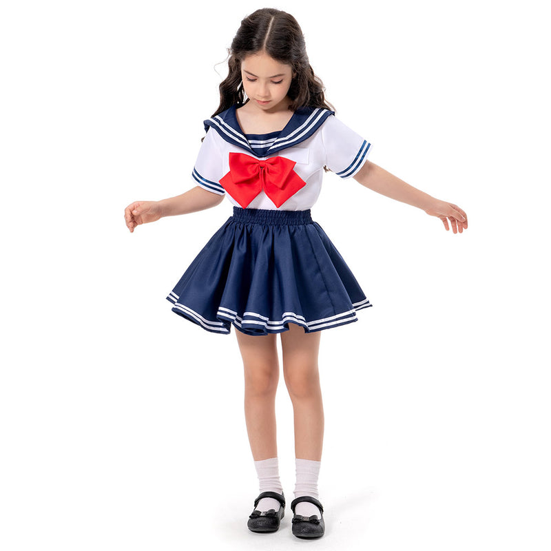 Mrcos sailor suit short-sleeved miniskirt uniform student girl's clothing JK uniform summer dance costume cosplay entrance ceremony graduation ceremony XL