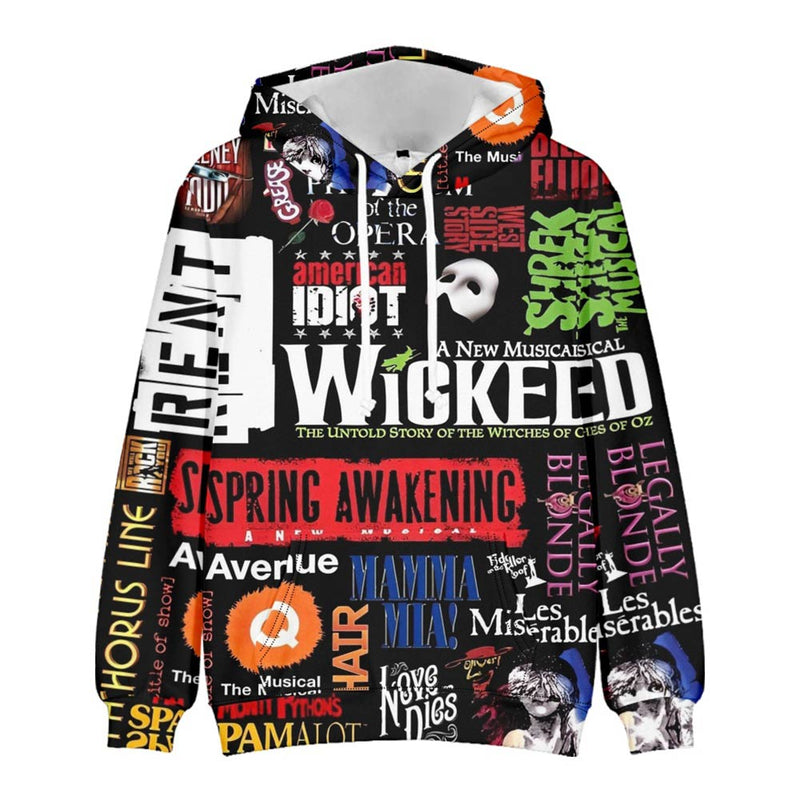 Musical Wicked witch Cosplay Hoodie 3D Printed Hooded Sweatshirt Men Women Casual Streetwear Pullover