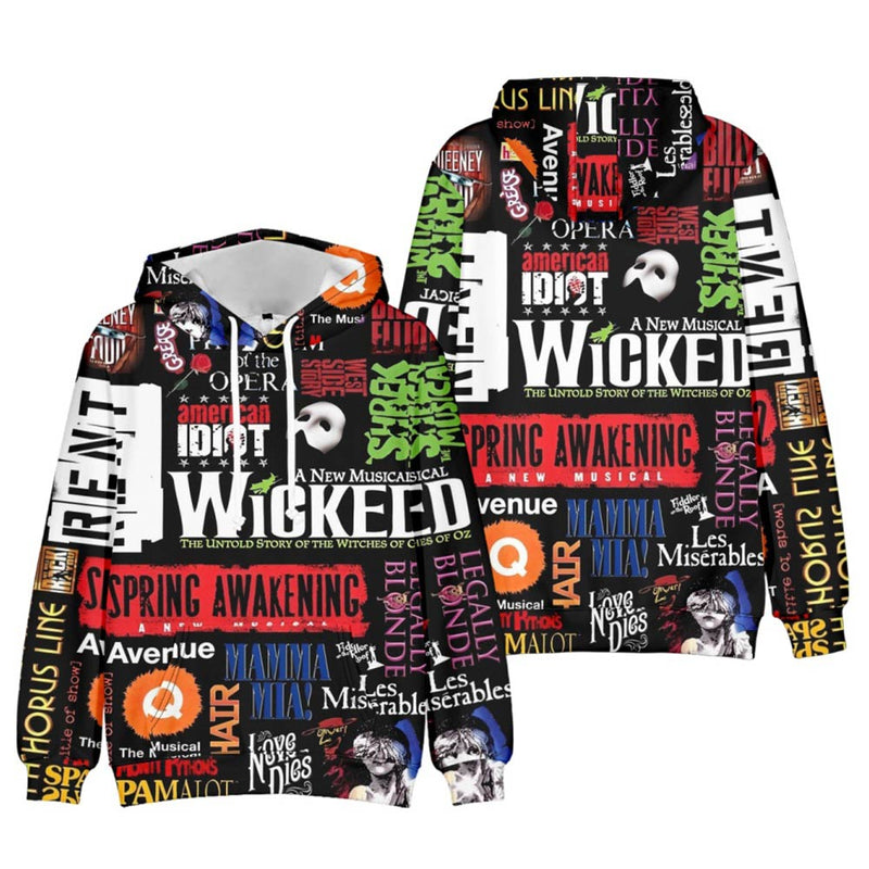 Musical Wicked witch Cosplay Hoodie 3D Printed Hooded Sweatshirt Men Women Casual Streetwear Pullover