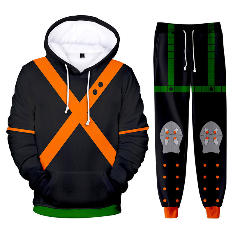 My Hero Academia Bakugou Katsuki Cosplay Hoodie Casual Pants Set Adult 3D Print Sweatshirt Pullover Sweatpants Joggers Trousers Two Piece Sets