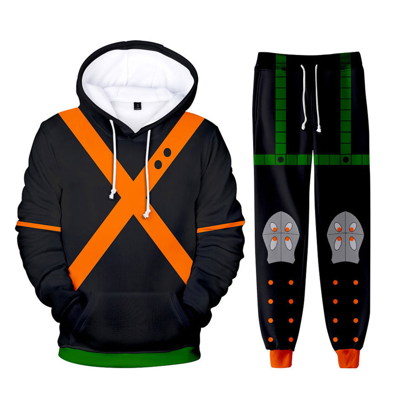 My Hero Academia Bakugou Katsuki Cosplay Hoodie Pants Kids Children Casual 3D Printed Hooded Sweatshirt Sweatpants