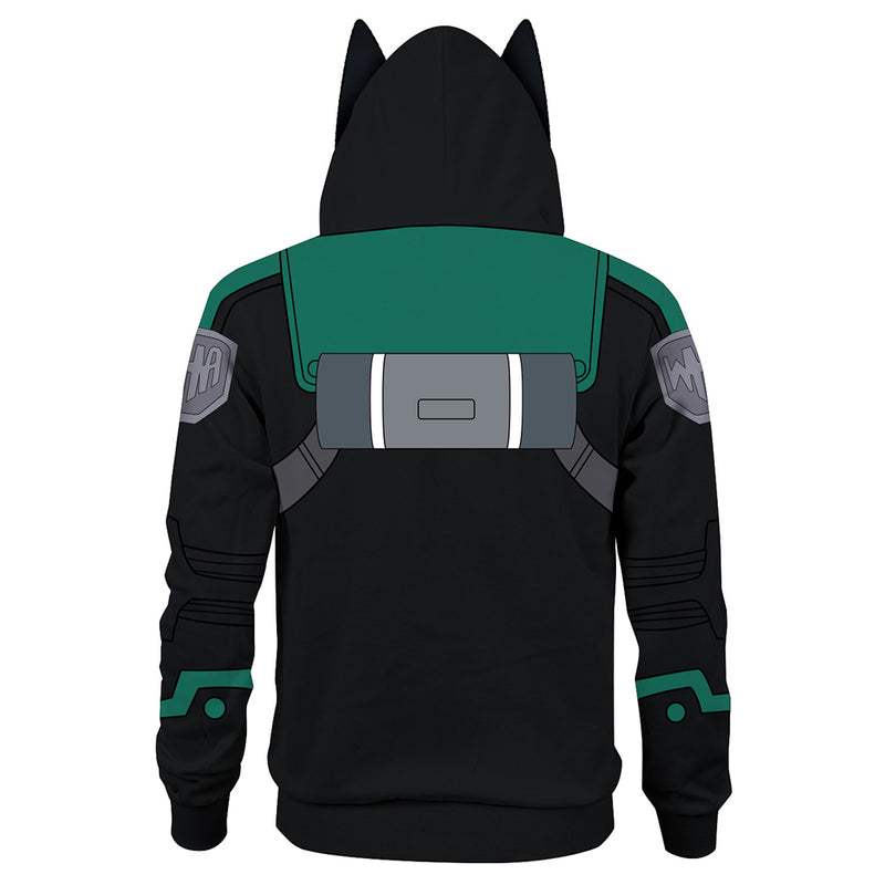 My Hero Academia the Movie 3： World Heroes‘ Mission Midoriya Izuku Cosplay Hoodie Zip Up Jacket Coat