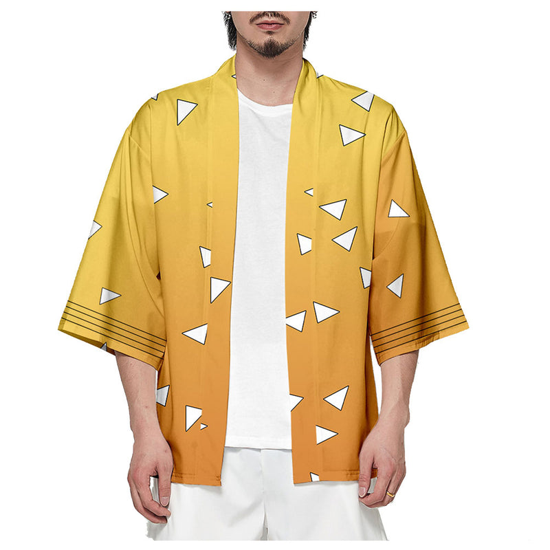 Oakamy Kamado Nezuko Cosplay Cosplay Tomioka Giyuu Poncho Agatsuma Zenitsu Chemise d É Kamado Tanjirou Uniform Anime Kochou Shinobu Veste Courte Grand Taille (Tomioka Giyuu, S, s)