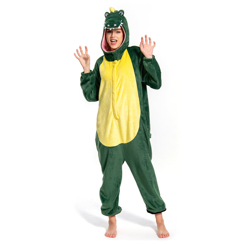 OLAOLA Adult Animal Onesie, Adult Unisex Crocodile Onesies, Plush Cosplay Pajamas, One Piece Sleepwe