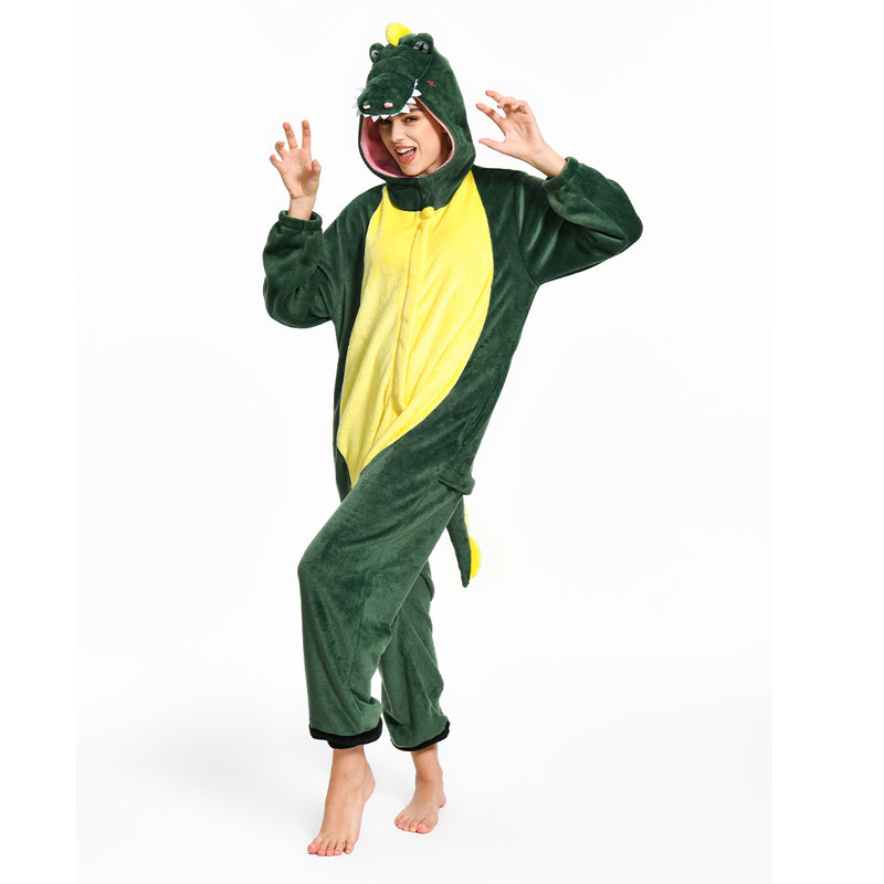 OLAOLA Adult Animal Onesie, Adult Unisex Crocodile Onesies, Plush Cosplay Pajamas, One Piece Sleepwe