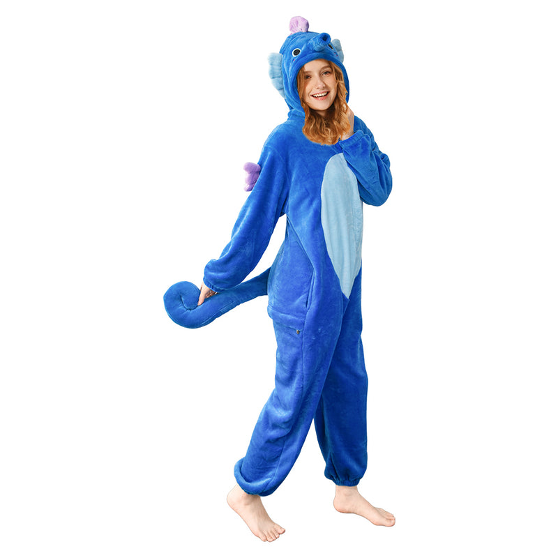 OLAOLA Adult Animal Onesie, Unisex Seahorses Onesies, Plush Cosplay Pajamas, One Piece Sleepwear Cos