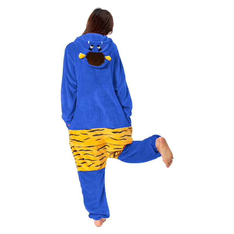 [OLAOLA] Cosplay Costume Sequence Ghost Red Ghost Blue Ghost Pajamas Costume Costume Adult Room Dress Bean-shaped Oni Repellent Cute Mofufu Warm Room Cold Prevention Fluffy Winter Pajamas Flour