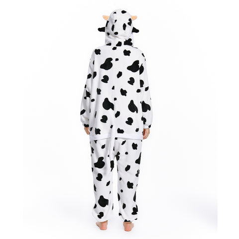 [OLAOLA] Cow wearing pajamas lovely adult Halloween animal room wearing doll pajamas also not warm room cold cold room clothes flannel for both men and women (S