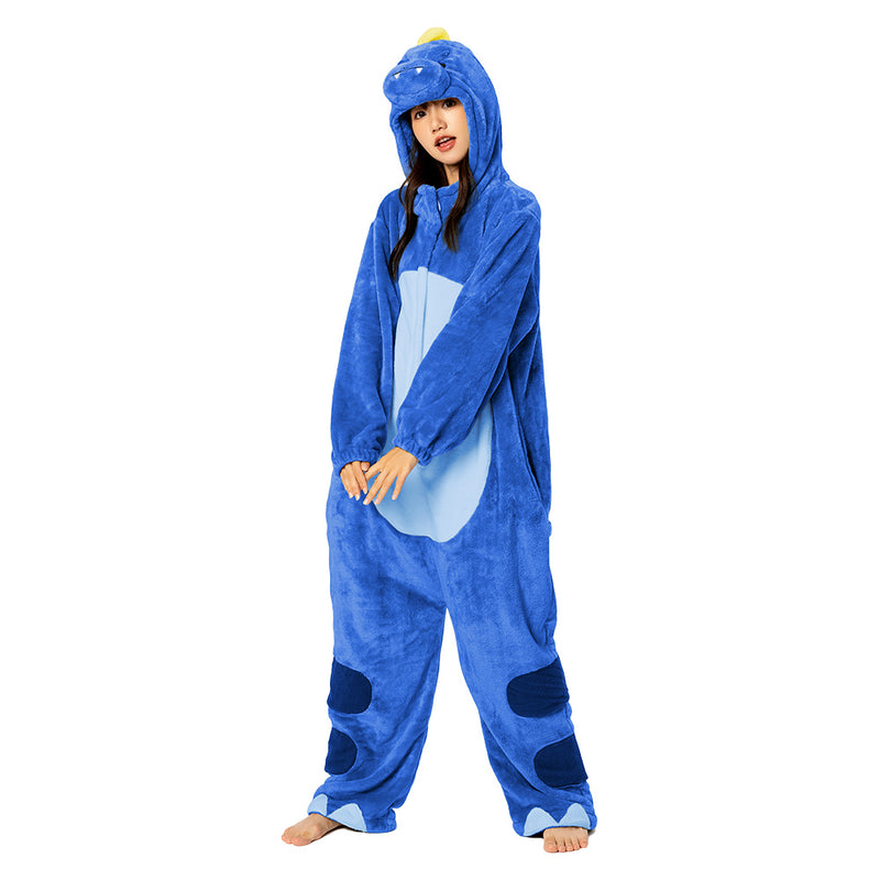 [OLAOLA] Dinosaur Costume Adult Pajamas Animal Costume Fluffy Winter Pajamas Adult Costume Cute Room Dress Fluffy Warm Room Cold Prevention Measures Fannel Material (Both Men and Women)