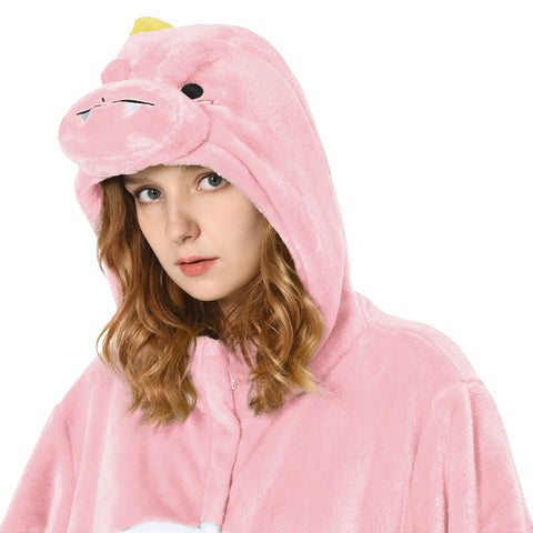 [OLAOLA] Dinosaur Costume Adult Pajamas Animal Costume Fluffy Winter Pajamas Adult Costume Cute Room Dress Fluffy Warm Room Cold Prevention Measures Fannel Material for both genders (P