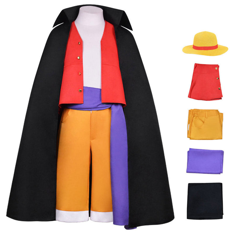VeeGet One Piece Luffy Outfits Kids Children Cosplay Costume Halloween Carnival Suit