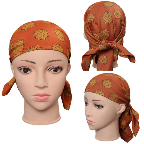 One Piece Nami Character Printed Orange Female Adult Headscarf Party Carnival Accessories