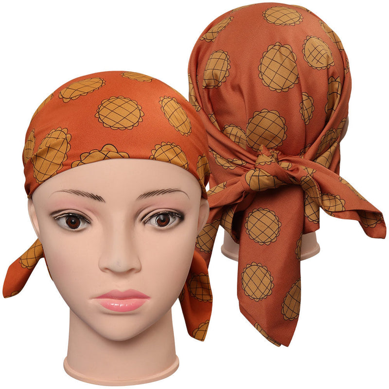 One Piece Nami Character Printed Orange Female Adult Headscarf Party Carnival Accessories