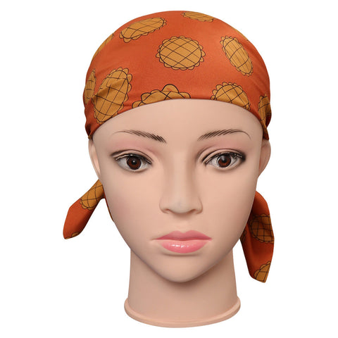 One Piece Nami Character Printed Orange Female Adult Headscarf Party Carnival Accessories