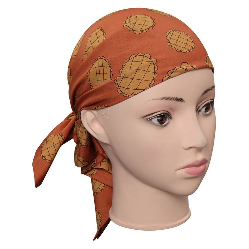 One Piece Nami Character Printed Orange Female Adult Headscarf Party Carnival Accessories