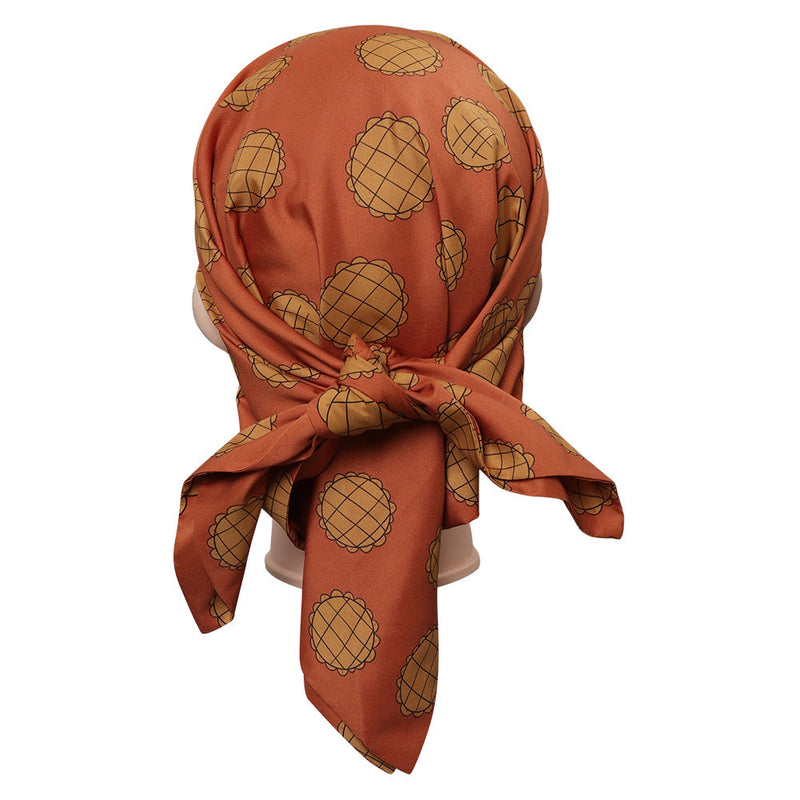 One Piece Nami Character Printed Orange Female Adult Headscarf Party Carnival Accessories