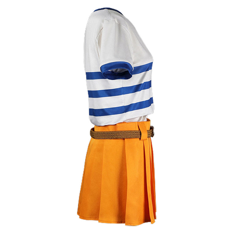 One Piece Nami Women T-shirt Skirt Party Carnival Halloween Cosplay Costume