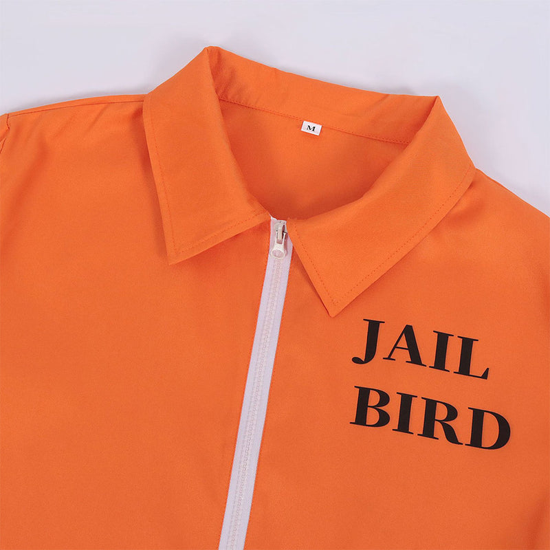 Orange Prisoner Clothes Cosplay Costume Outfits Halloween Carnival Suit  ﻿