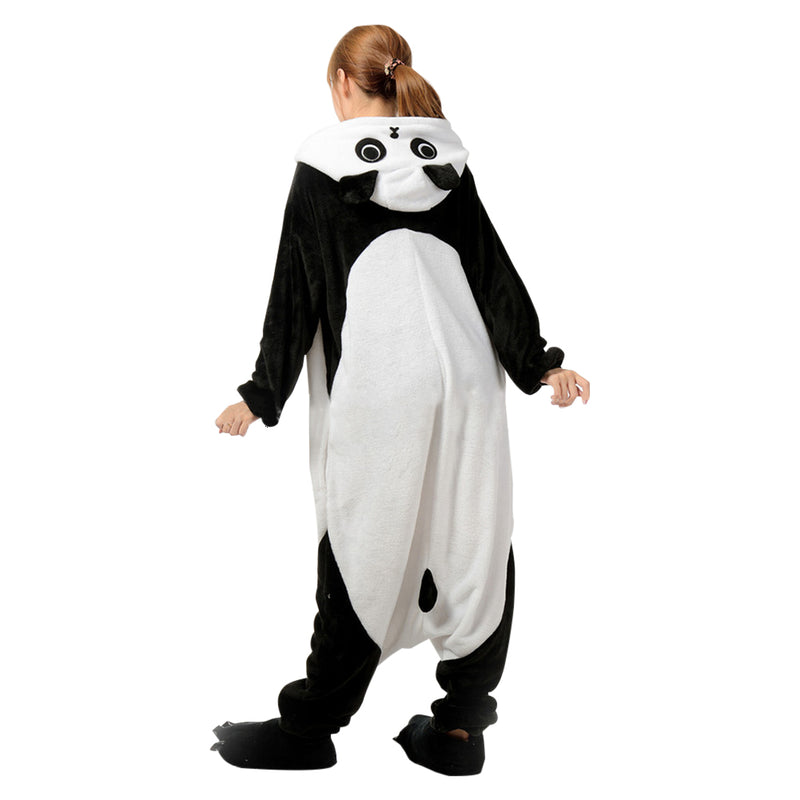 Panda Winter Adult One-Piece Pajamas Cosplay Onesies Animal Sleepwear Pyjamas Women Christmas Halloween Costume