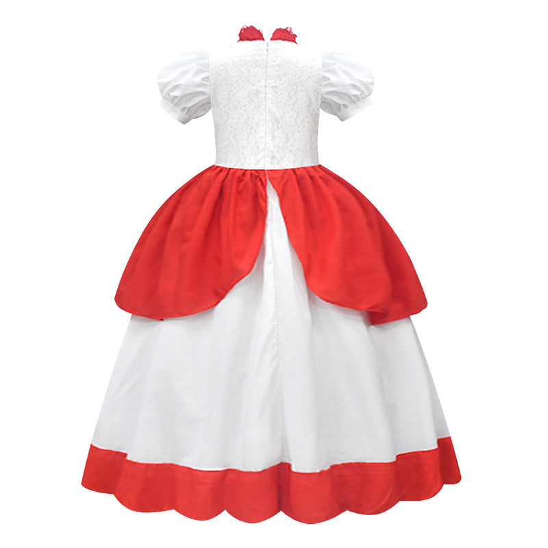 Peach dress Cosplay Costume Kids Dress Crown Halloween Carnival Disguise Roleplay Suit