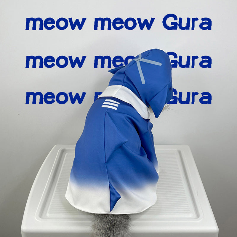 Pet Cat Clothes Gawr Gura cosplay cat costume Outfits Halloween Carnival Suit