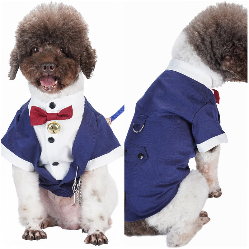 Pet Dogs Coat Halloween Carnival Party Suit Stripe short-sleeved dog tuxedo