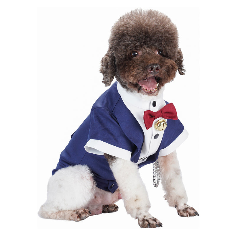 Pet Dogs Coat Halloween Carnival Party Suit Stripe short-sleeved dog tuxedo