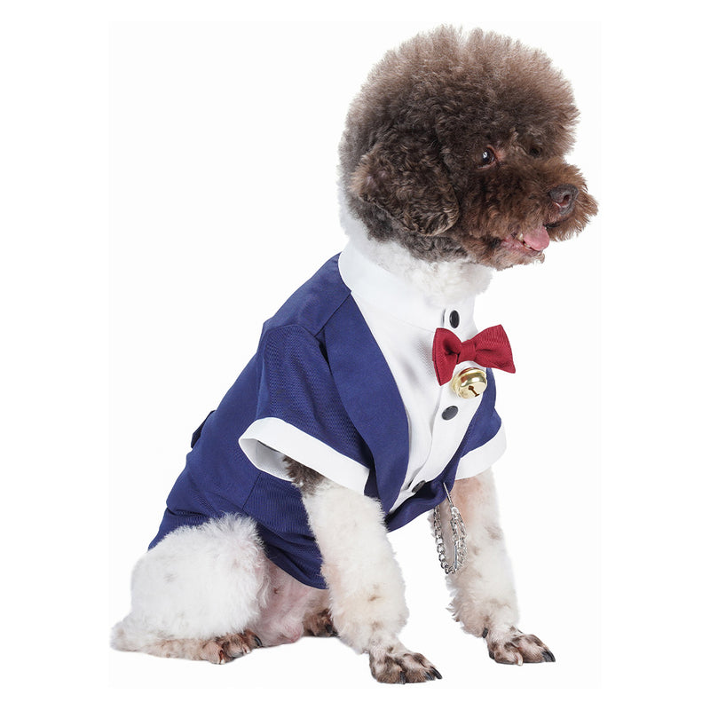 Pet Dogs Coat Halloween Carnival Party Suit Stripe short-sleeved dog tuxedo