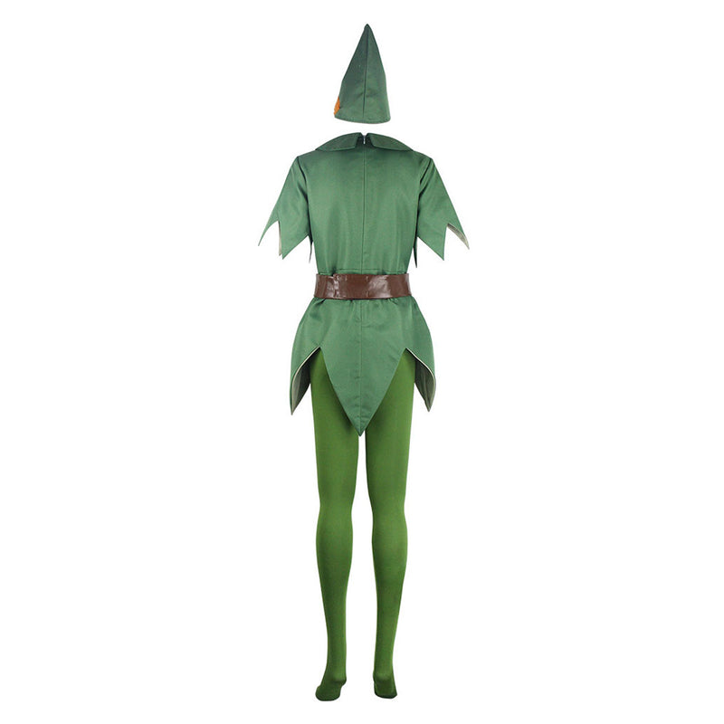 Peter Pan Cosplay Costume Jumpsuit Hat Belt Halloween Carnival Party Disguise Suit