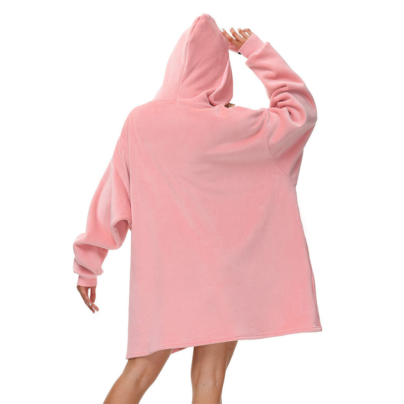 Pink TV Blanket Cosplay Costume Hoodie Bear Ears Oversized Coat Halloween Carnival Party Suit