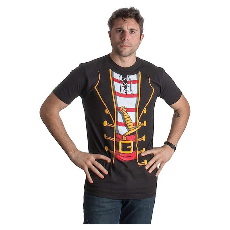 Pirate Jack Cosplay T-shirt Men Summer Short Sleeve Shirt