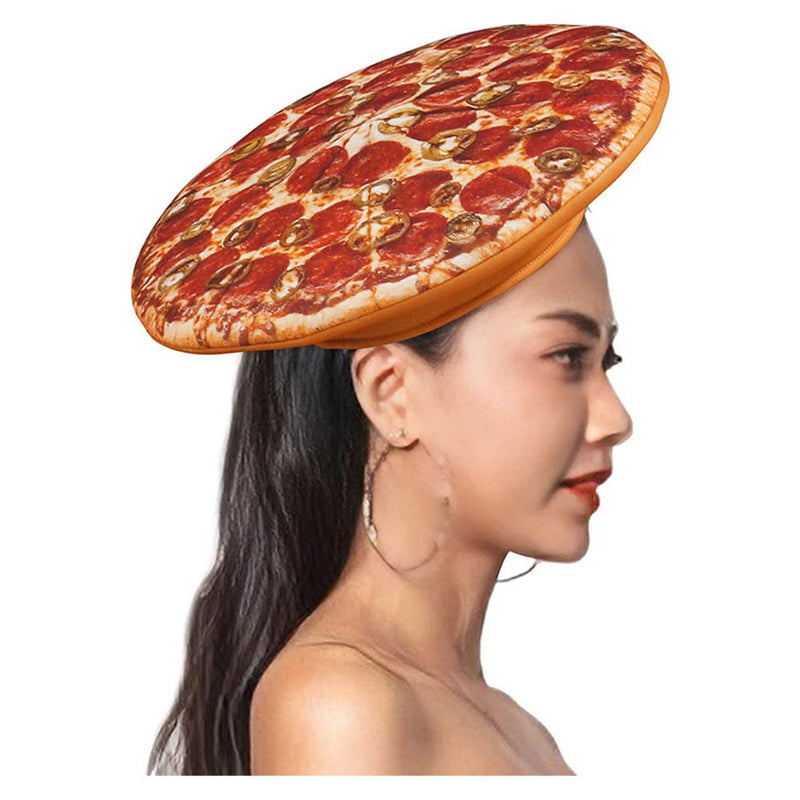 Pizza digital printed adult prop hat Cap Halloween Carnival Costume Accessories