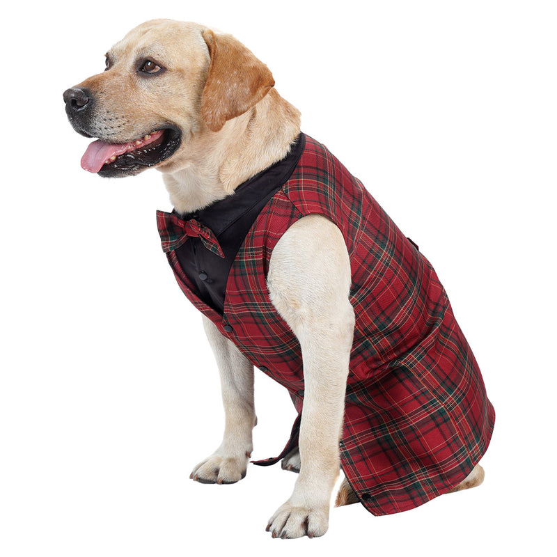 Plaid Pet Tuxedo Pet Vest Pet Dogs Coat Halloween Carnival Party Suit