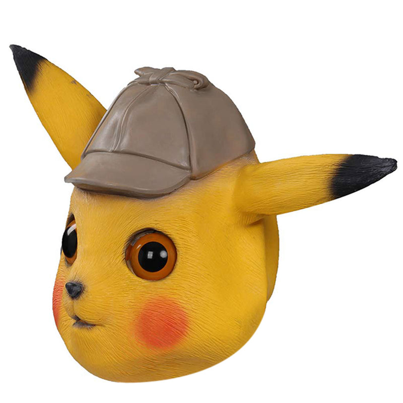 Pokemon：Detective Pikachu Mask Cosplay Latex Masks Helmet Masquerade Halloween Party Costume Props