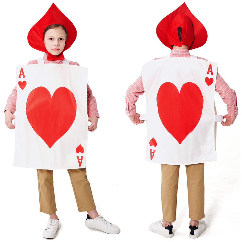 Poker Kingdom Red Heart Poker Guard Cosplay Costume Outfits Halloween Carnival Suit