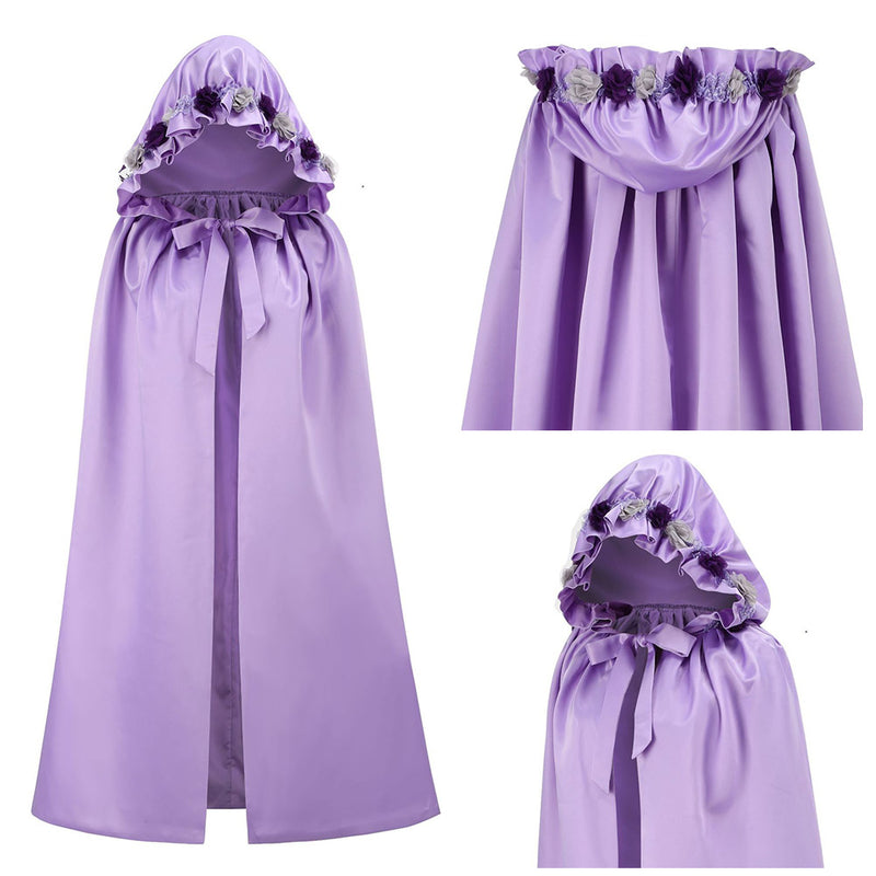 Princess Cosplay Costume Purple Hooded Cloak Outfits Halloween Carnival Disguise Suit