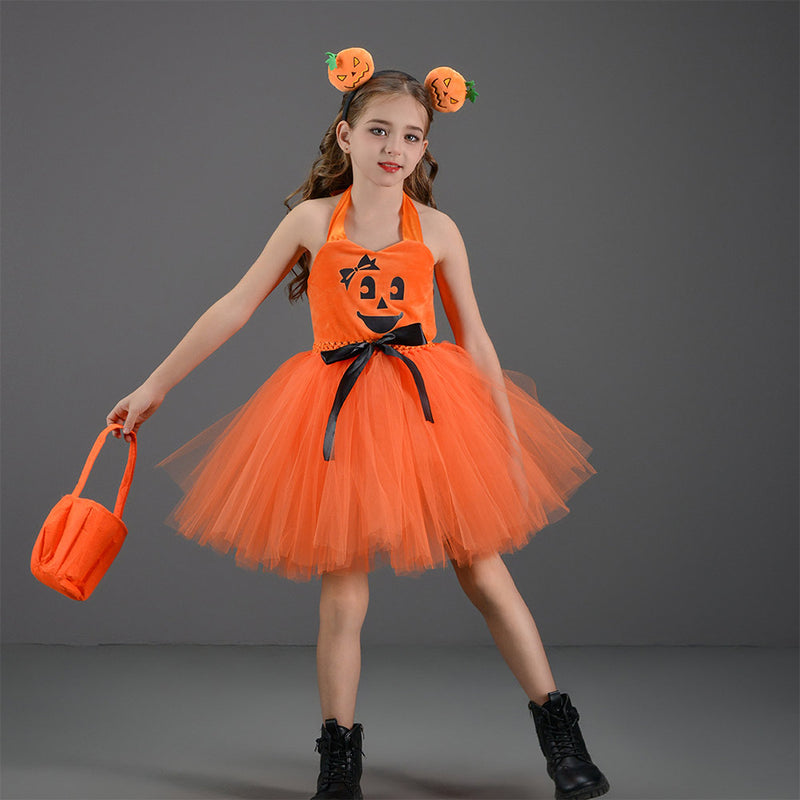 Pumpkin Girl Dress Festival Role Playing Cosplay Costume Outfits Halloween Carnival Suit