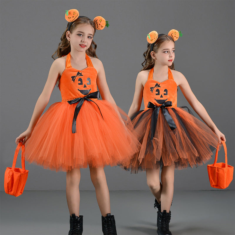 Pumpkin Girl Dress Festival Role Playing Cosplay Costume Outfits Halloween Carnival Suit