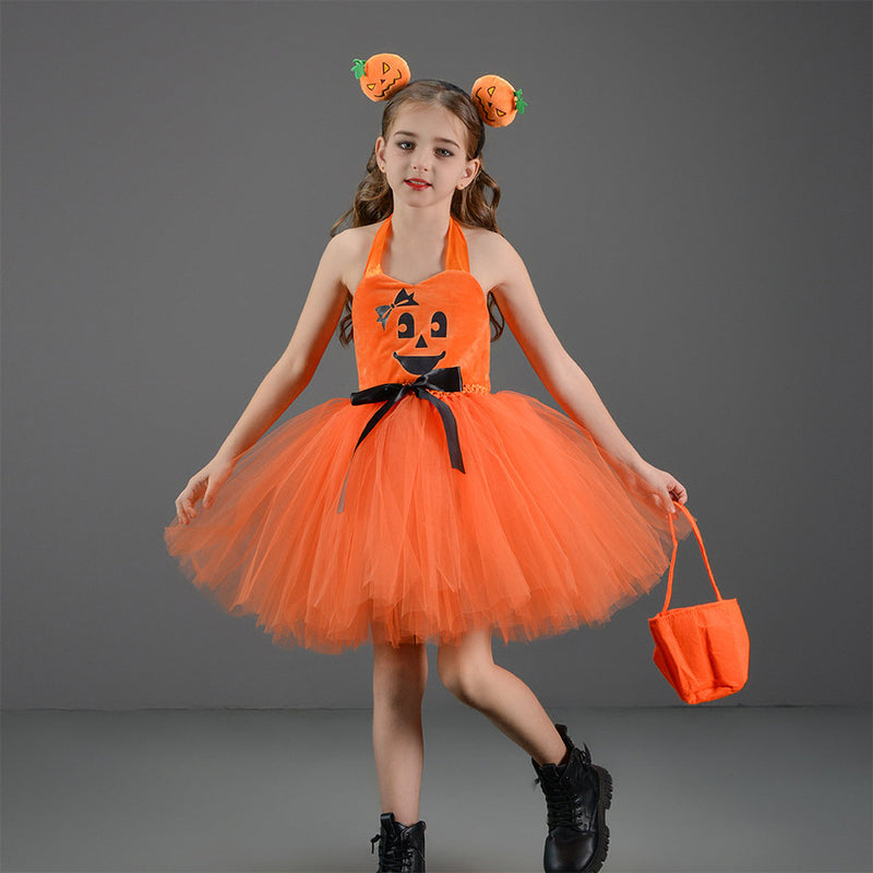 Pumpkin Girl Dress Festival Role Playing Cosplay Costume Outfits Halloween Carnival Suit