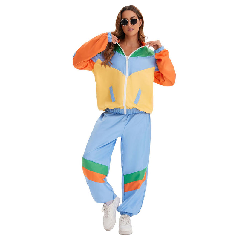 Retro70s Sportswear Hip Hop Dance Cosplay Costume Jacket Coat Pants Outfits Halloween Carnival Party Suit