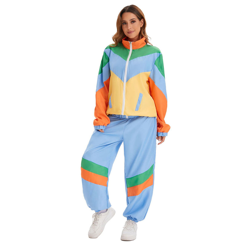 Retro70s Sportswear Hip Hop Dance Cosplay Costume Jacket Coat Pants Outfits Halloween Carnival Party Suit