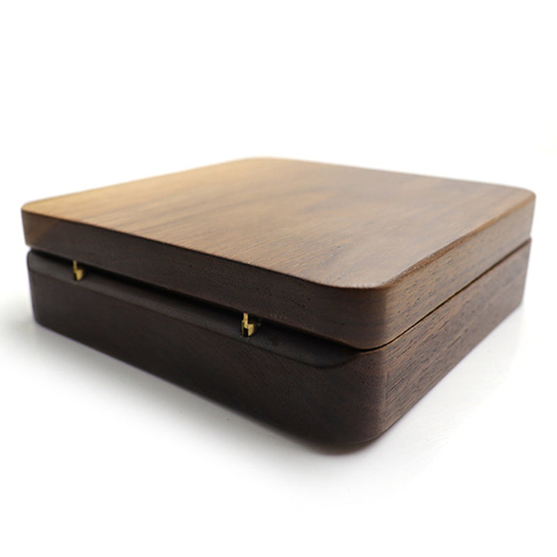 Ring box wooden walnut jewelry box ring box jewelry box contains 12 high-end solid wood fashion display portable travel wedding gifts