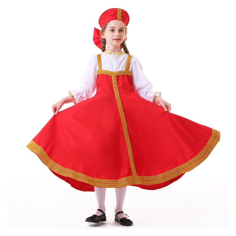 Russian ethnic clothing Cosplay Costume Outfits Halloween Carnival Suit