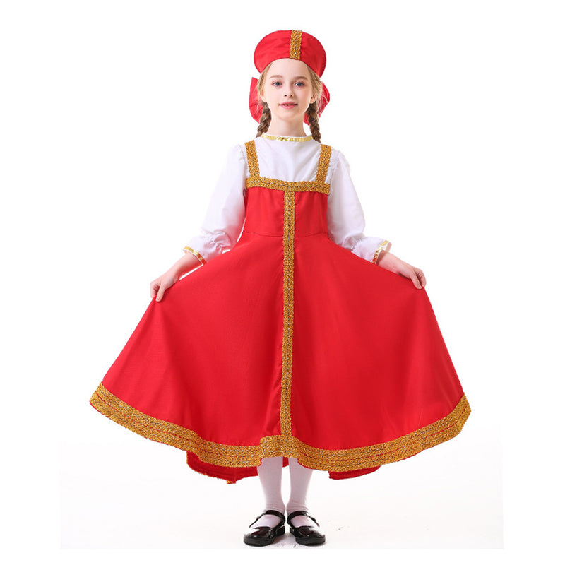 Russian ethnic clothing Cosplay Costume Outfits Halloween Carnival Suit