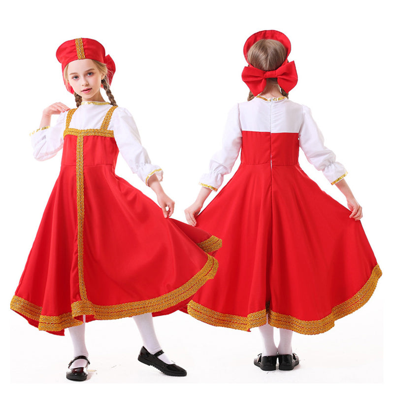 Russian ethnic clothing Cosplay Costume Outfits Halloween Carnival Suit