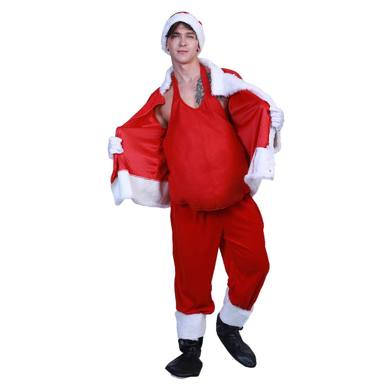 Santa Claus fake belly Cosplay Costume Outfits Halloween Carnival Suit