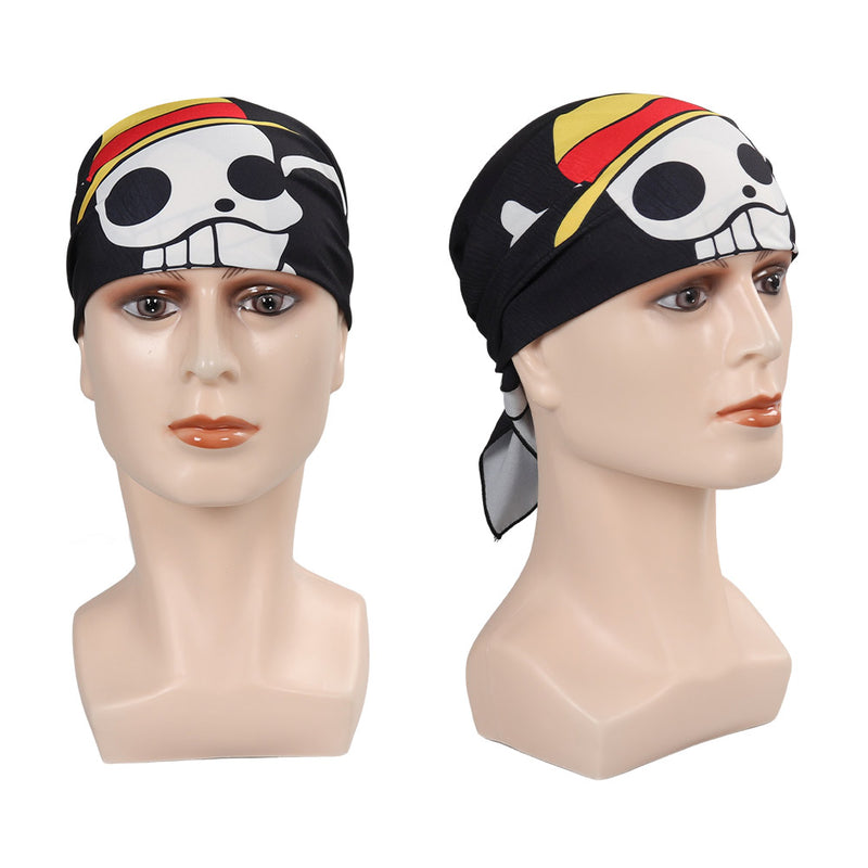 scarf banner straw hat skull One Piece Cosplay Hat Headband Halloween Carnival Costume Accessories Luffy