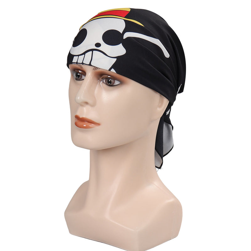 scarf banner straw hat skull One Piece Cosplay Hat Headband Halloween Carnival Costume Accessories Luffy