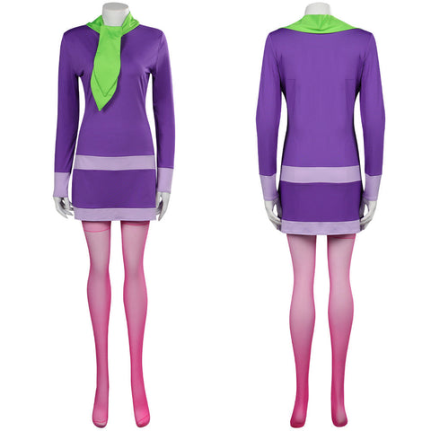 SCOOBY-DOO Daphne Blake Female  Adult Purple Dress Roleplay Party Carnival Halloween Cosplay Costume